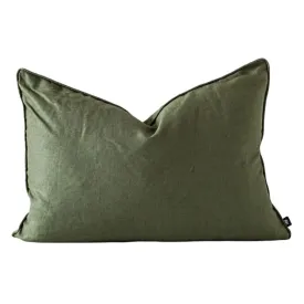 Olive Linen Feather Insert Indoor Cushion - 60cm x 40cm