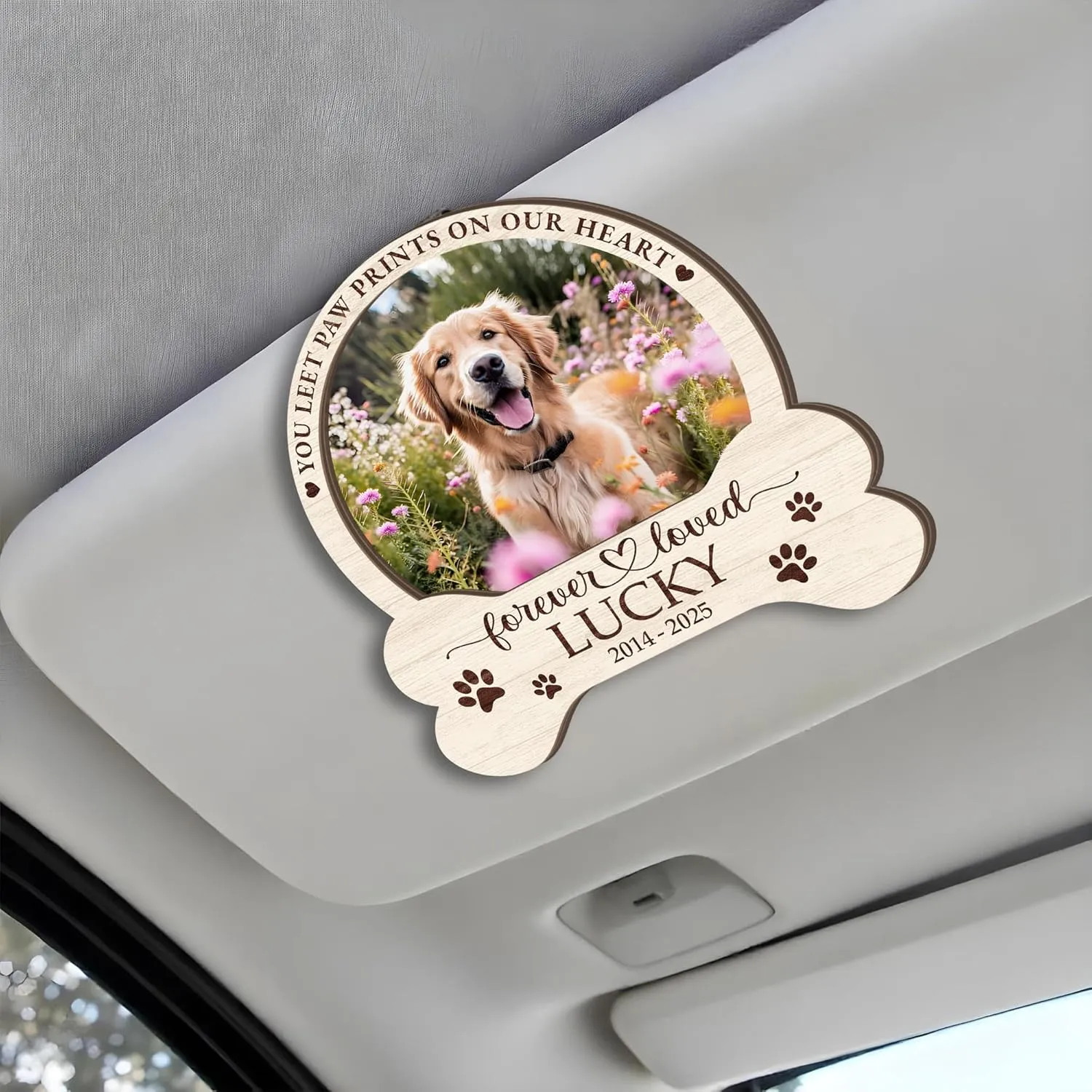 Personalized Dog Memorial Car Visor Clip, Custom Photo Pet Loss Keepsake Visor Clip for Loss of Loved One, Memorial Visor Clip for Dog Lover Dog Owner, Pet Sympathy Gifts for Car, Remembrance Gift