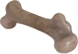 Pet Qwerks Dinosaur BarkBone - Nylon Dog Bone for Aggressive Chewers - Bacon Flavor - 8.5"