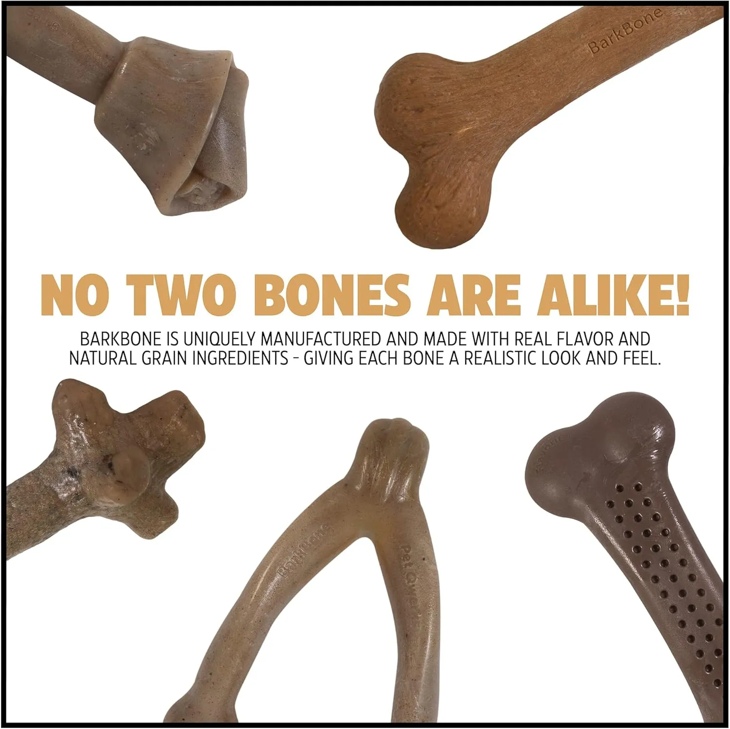 Pet Qwerks Dinosaur BarkBone - Nylon Dog Bone for Aggressive Chewers - Bacon Flavor - 8.5"