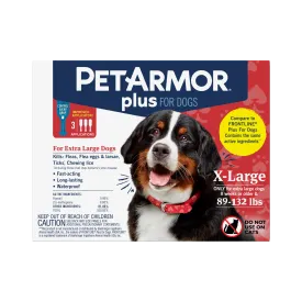 PetArmor Plus Flea & Tick Topical Dog 89-132LB 3CT