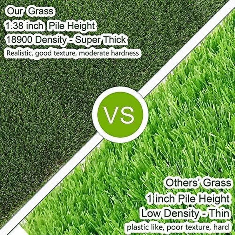 Petgrow Customized Sizes Artificial Grass Turf 3FTX10FT(30 Square FT) - Indoor Outdoor Garden Lawn Landscape Balcony Synthetic Turf Mat - Thick Fake Grass Pet Pad