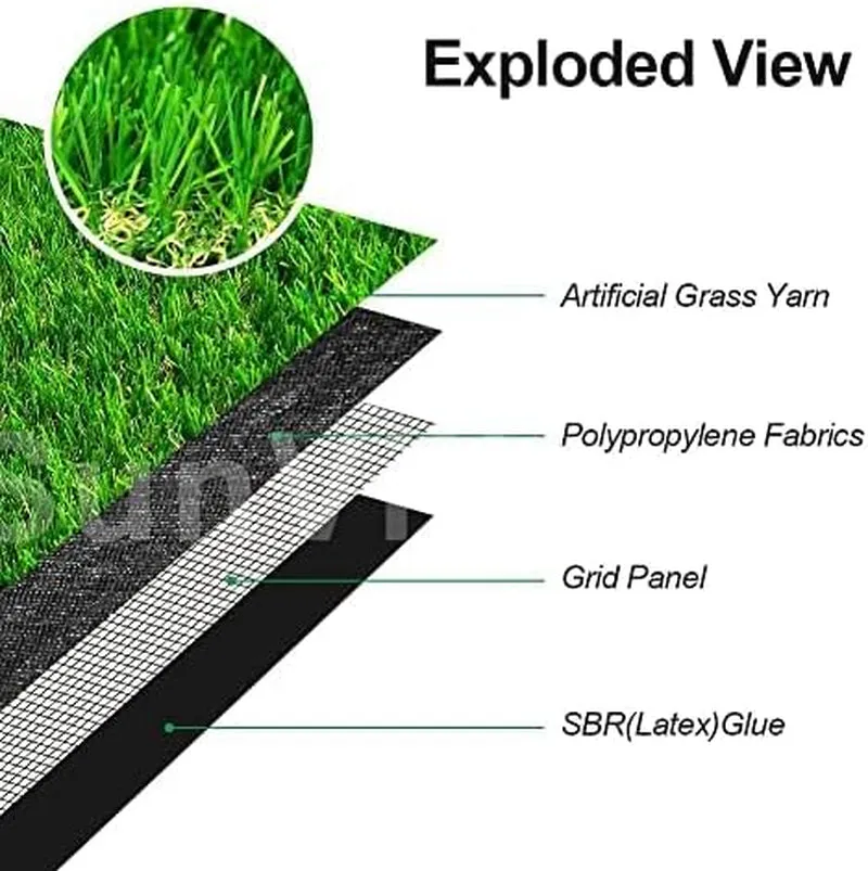 Petgrow Customized Sizes Artificial Grass Turf 3FTX10FT(30 Square FT) - Indoor Outdoor Garden Lawn Landscape Balcony Synthetic Turf Mat - Thick Fake Grass Pet Pad