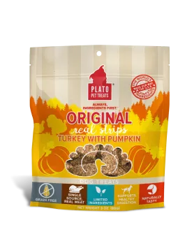 Plato Real Strips Turkey With Pumpkin Meat Bar Dog Treats