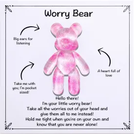 Pocket Bear Hug, Anxiety Relief Gifts, Mental Health Positivity Gift for Men Women, Autism Fidget Gifts, Stress Relief Gift for Her, Thoughtful Present for School Anxiet, Light Pink
