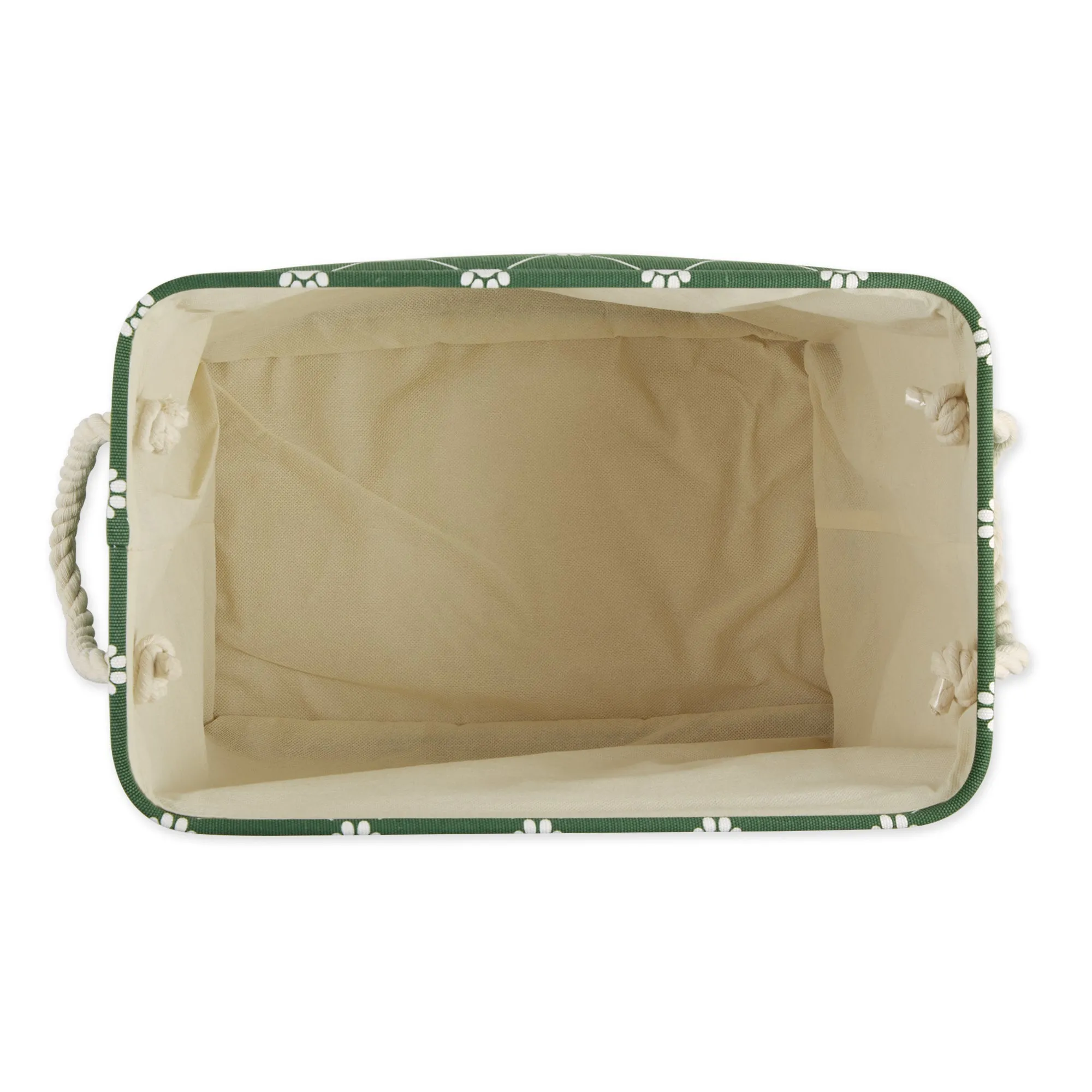Polyester Pet Bin Trellis Paw Hunter Green Rectangle Small 14X8X9