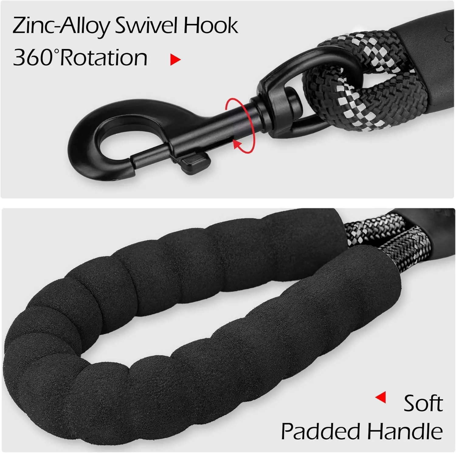 PoyPet Dog Harness and Leash Combo, Escape Proof No Pull Vest Harness, with 5 Feet Leash, Reflective Adjustable Soft Padded Pet Harness with Handle for Small to Large Dogs(Black,M)