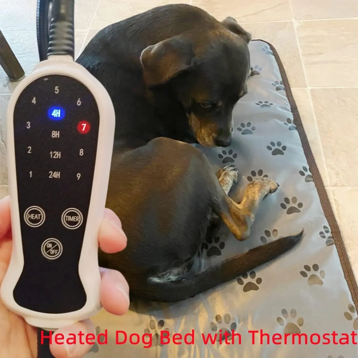 Puppy Heating Pad for Whelping New Born Dog Heated Bed,Heated Puppies Bed,Pet Heated Cat Bed,4 Auto Shut Off Timer,9 Level Heater Large 34x21 in (Large, Floral)