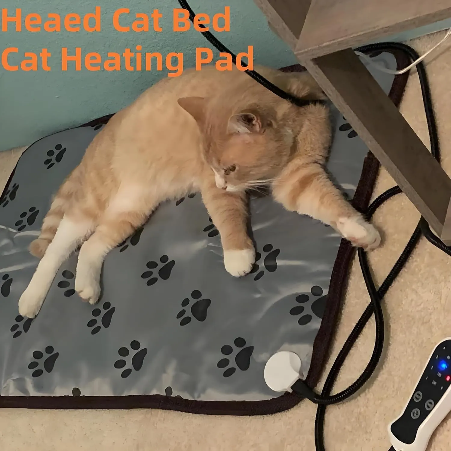 Puppy Heating Pad for Whelping New Born Dog Heated Bed,Heated Puppies Bed,Pet Heated Cat Bed,4 Auto Shut Off Timer,9 Level Heater Large 34x21 in (Large, Floral)