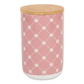 Rose Trellis Paw Ceramic Treat Canister