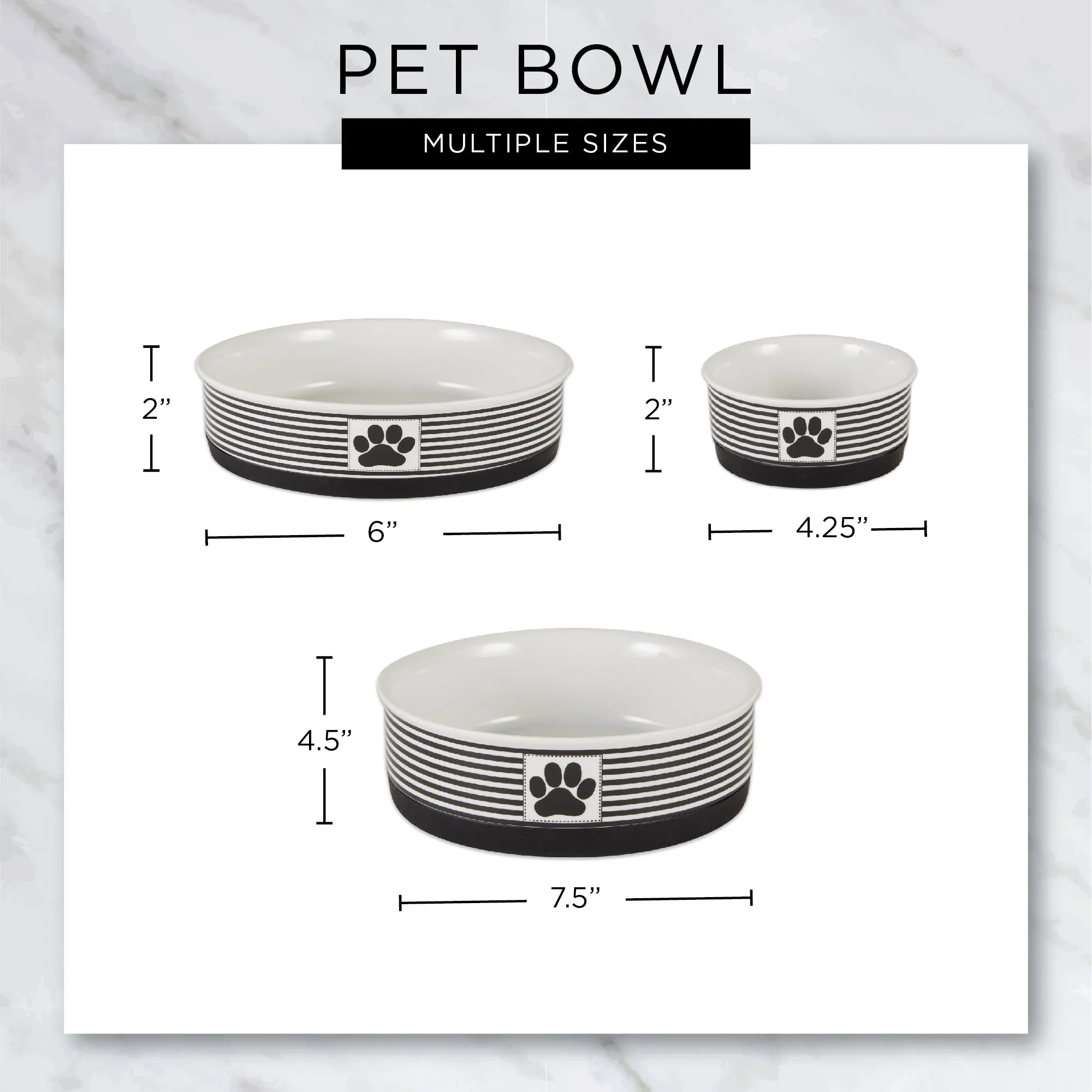 Rose Trellis Paw Print Pet Bowl Set/2, Medium - 1.5 C. Capacity