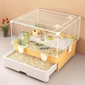 Small Animal Cage, Large Space Metal Pet Cage with Removable Tray/Skylight, Ferret Cage, Chinchilla Cage, Sugar Glider Cage