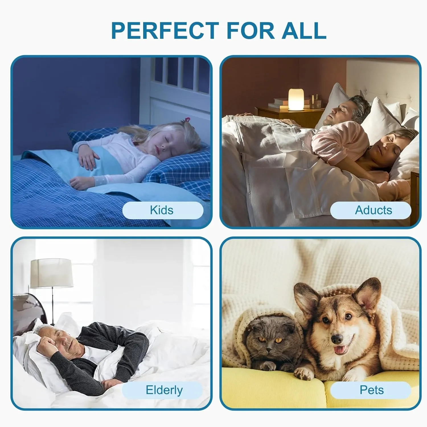 Soft Bed Pads Washable for Incontinence, 40"x 55" Cotton Large Reusable Waterproof Wetting Underpad for Urine Adults, Elderly, Seniors, Women, Kids & Pets, Machine Washable Pad for Bed, Sofa-Blue