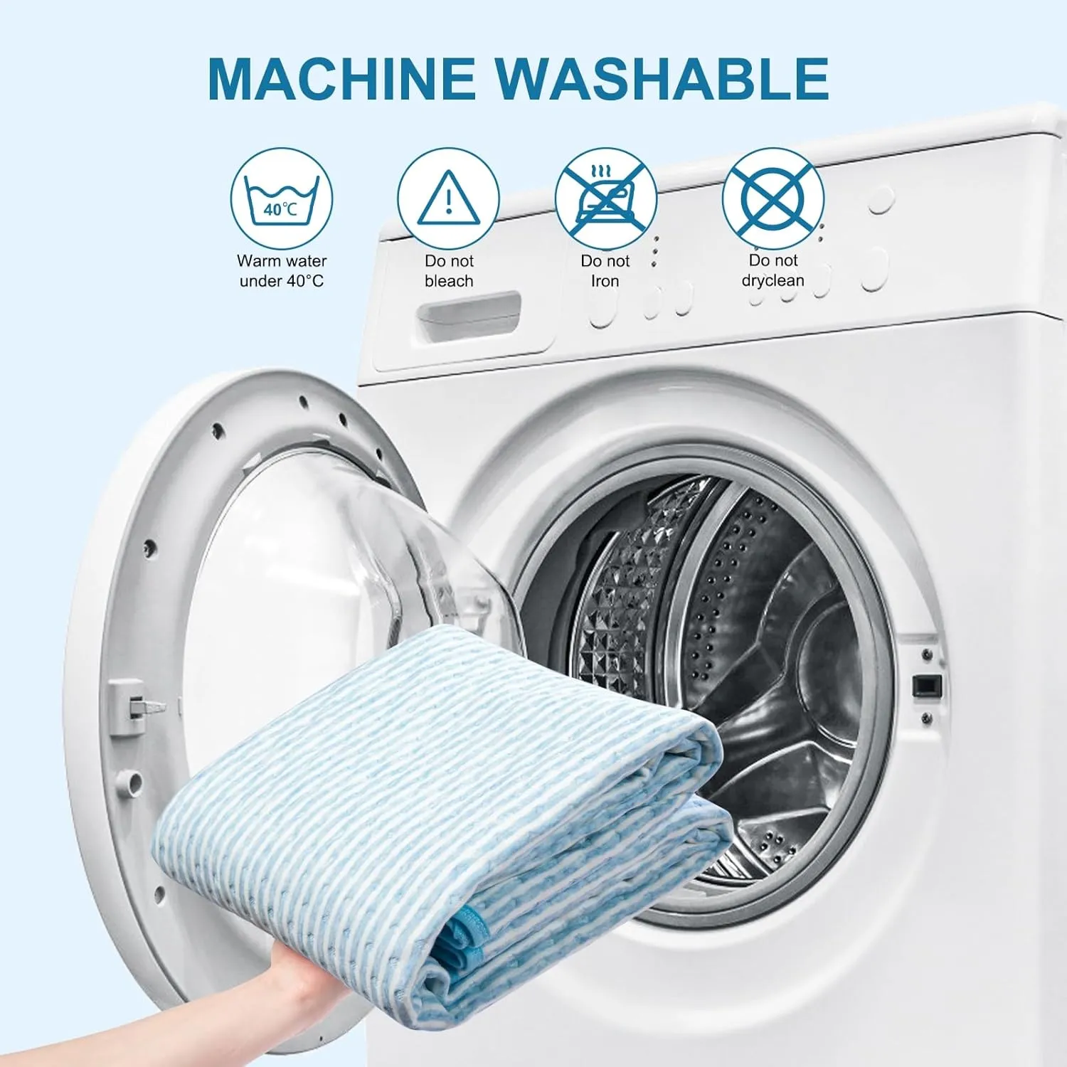 Soft Bed Pads Washable for Incontinence, 40"x 55" Cotton Large Reusable Waterproof Wetting Underpad for Urine Adults, Elderly, Seniors, Women, Kids & Pets, Machine Washable Pad for Bed, Sofa-Blue