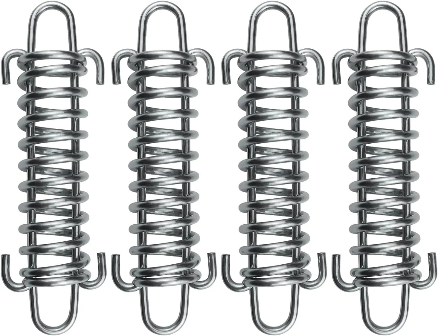 Stainless Steel Dog Leash Shock Absorbing Spring by SUUJI - 4 Pcs Dog Cable Tie Out Buffer Spring for Run Or Training,Heavy Duty Tent Rope Fixed Buckle Tensioner for Outdoor Hiking Camping