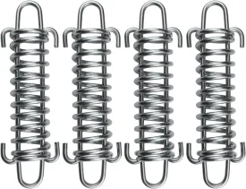 Stainless Steel Dog Leash Shock Absorbing Spring by SUUJI - 4 Pcs Dog Cable Tie Out Buffer Spring for Run Or Training,Heavy Duty Tent Rope Fixed Buckle Tensioner for Outdoor Hiking Camping