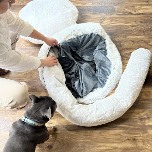 Tall Tails Cuddle Dog Bed Frosted Grey Medium