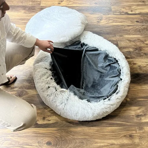 Tall Tails Cuddle Dog Bed Frosted Grey Medium