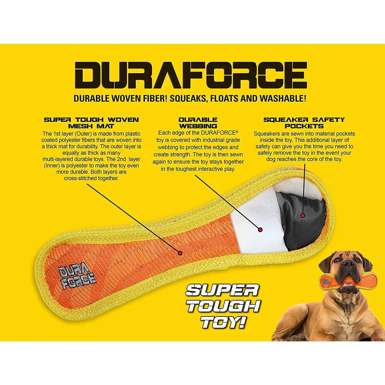 Tuffy DuraForce Jr. Boomerang Pink Plush Dog Toy