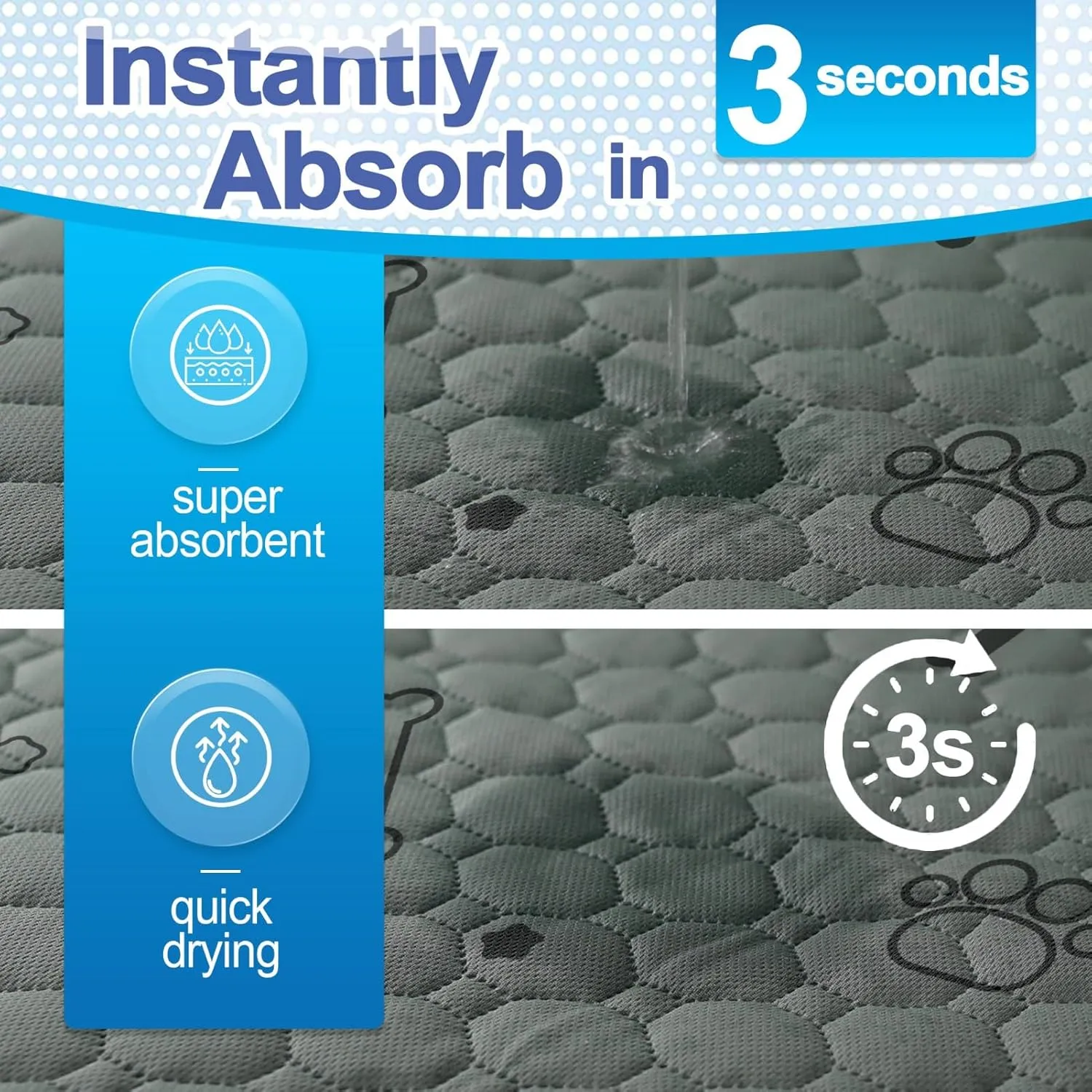 Washable Pee Pads for Dogs - 2-Pack Super Absorbent Reusable Puppy Training Pads- 100% Waterproof Whelping Pads Non-Slip Dog Mats for Floor Protector, Couch Cover, Crate, Potty Training -18" x 24"