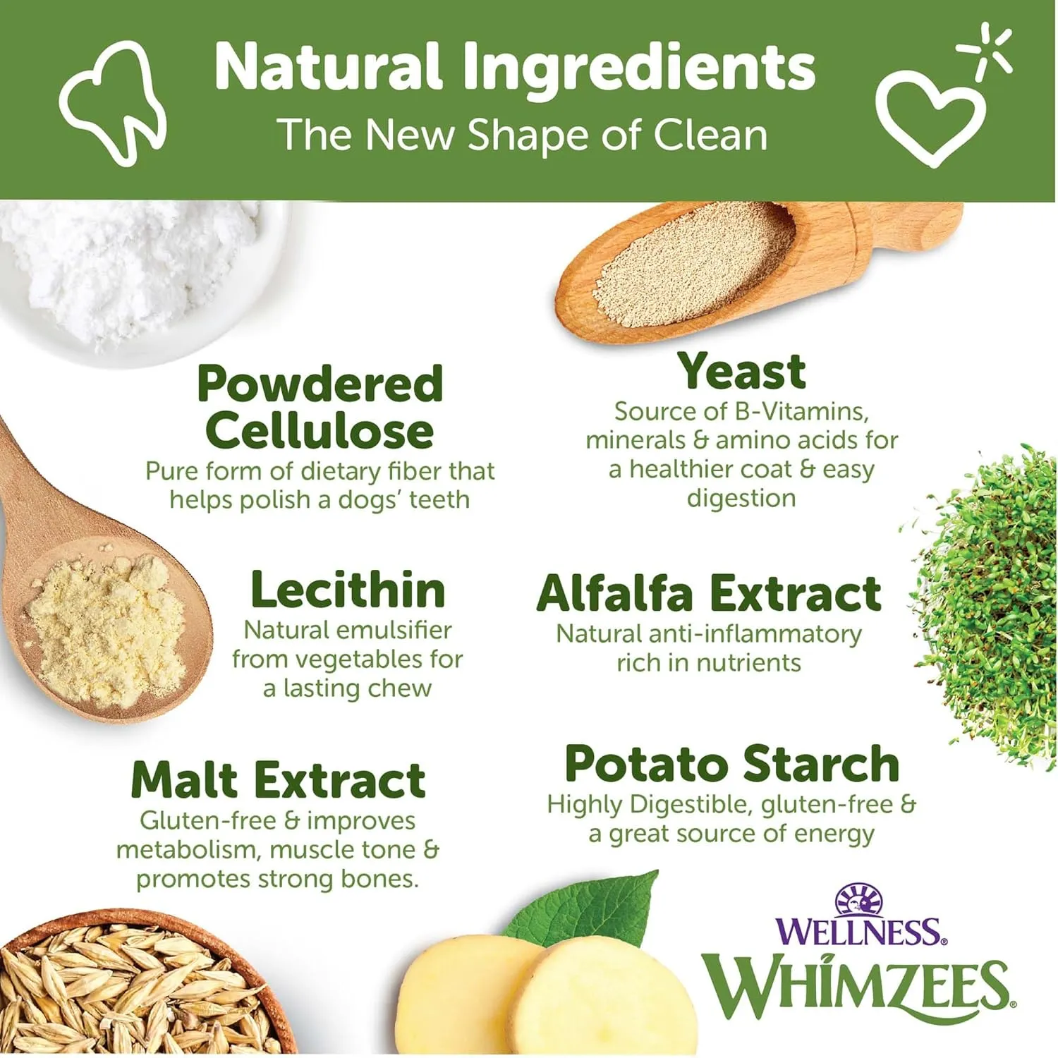 Wellness WHIMZEES Alligator Dog Dental Treats, Natural Chews, Small Size, (24 Count)