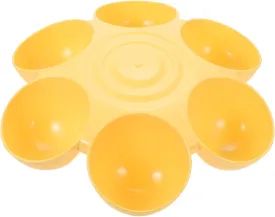 Yardwe Pet Feeding Bowl with 6 Bowls, Plastic Cat and Dog Feeders, Feeder Bowls for Kittens and Puppies, Ideal for Multiple Pets, Yellow