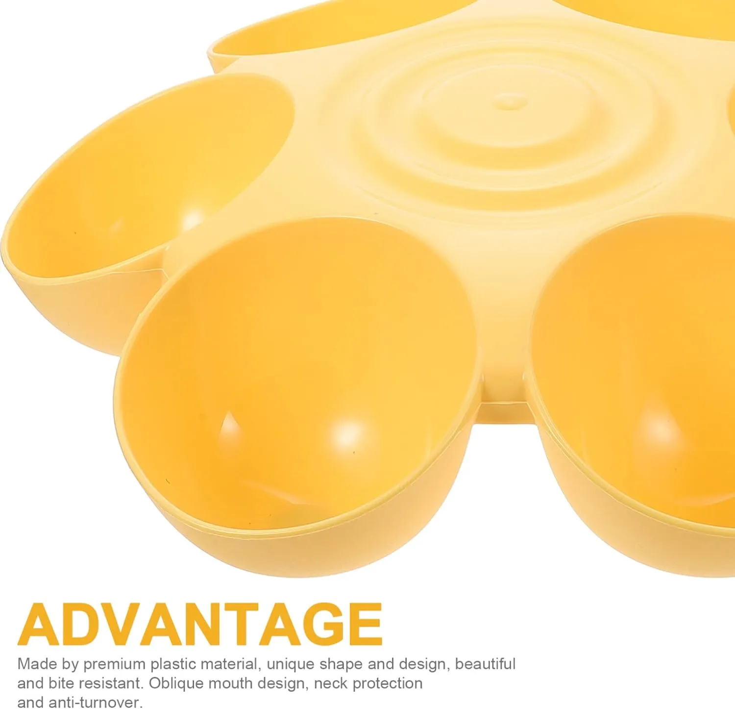 Yardwe Pet Feeding Bowl with 6 Bowls, Plastic Cat and Dog Feeders, Feeder Bowls for Kittens and Puppies, Ideal for Multiple Pets, Yellow
