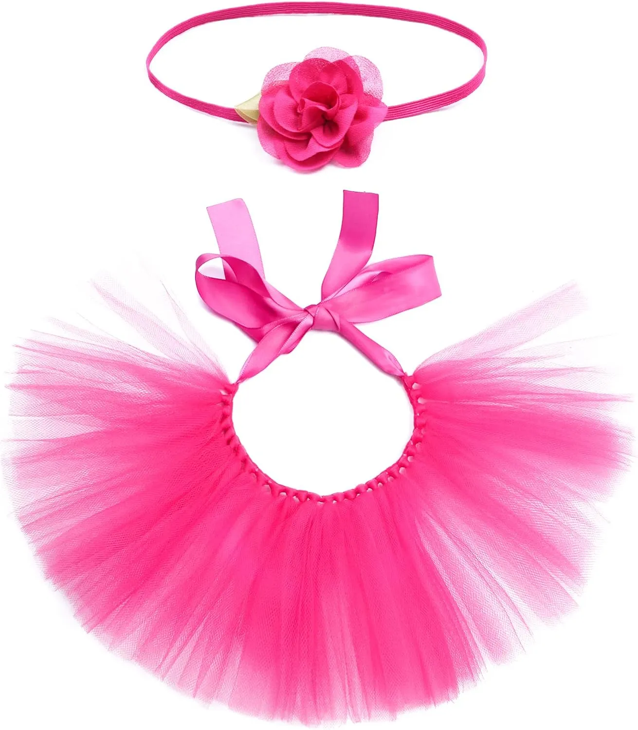 Yewong 3 Pieces Pet Monarch Butterfly Costume Set Cat Puppy Dog Butterfly Wing Cape Flower Headband Tulle Tutu for Halloween Birthday Party Dress Up (Rose Red)