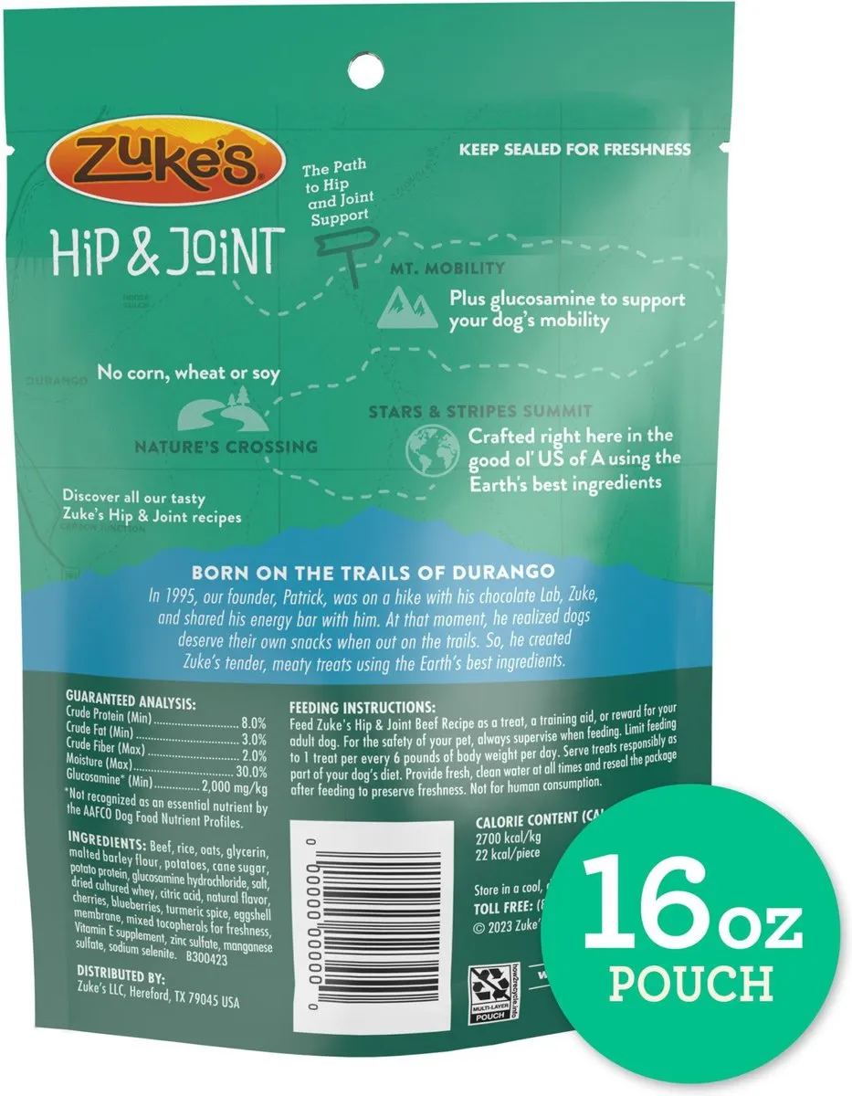 Zuke's Hip & Joint Beef Recipe Soft & Chewy Dog Treats