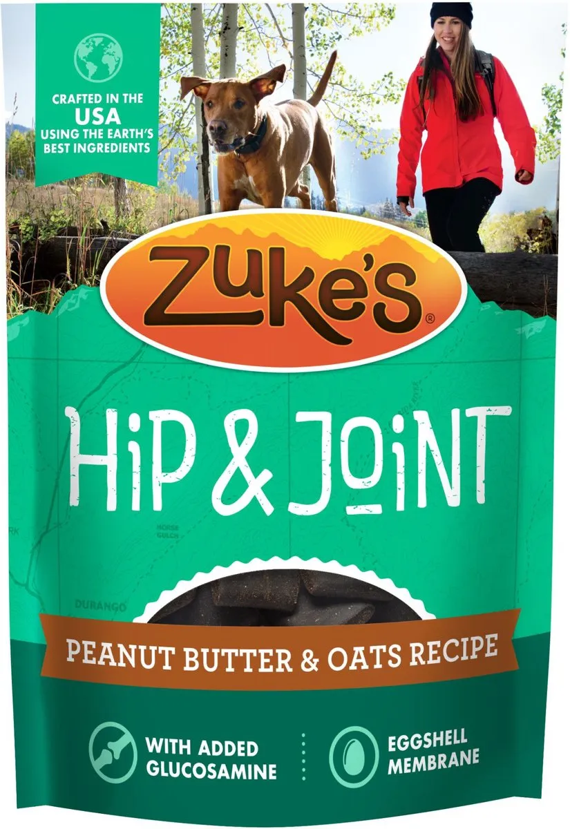 Zuke's Hip & Joint Peanut Butter & Oats Recipe Soft & Chewy Dog Treats